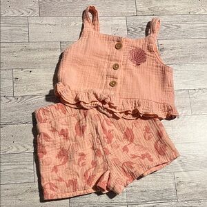 Disney Ariel Coral Kids Tank and Shorts Set size 12 months
